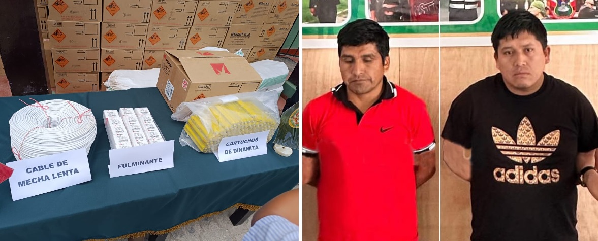 Decomisan 600 cartuchos de dinamita de procedencia ilegal en Pichirhua